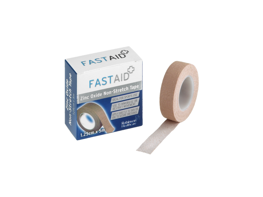 Fast Aid joustamaton sinkkioksiditeippi 1,25 cm x 5 m