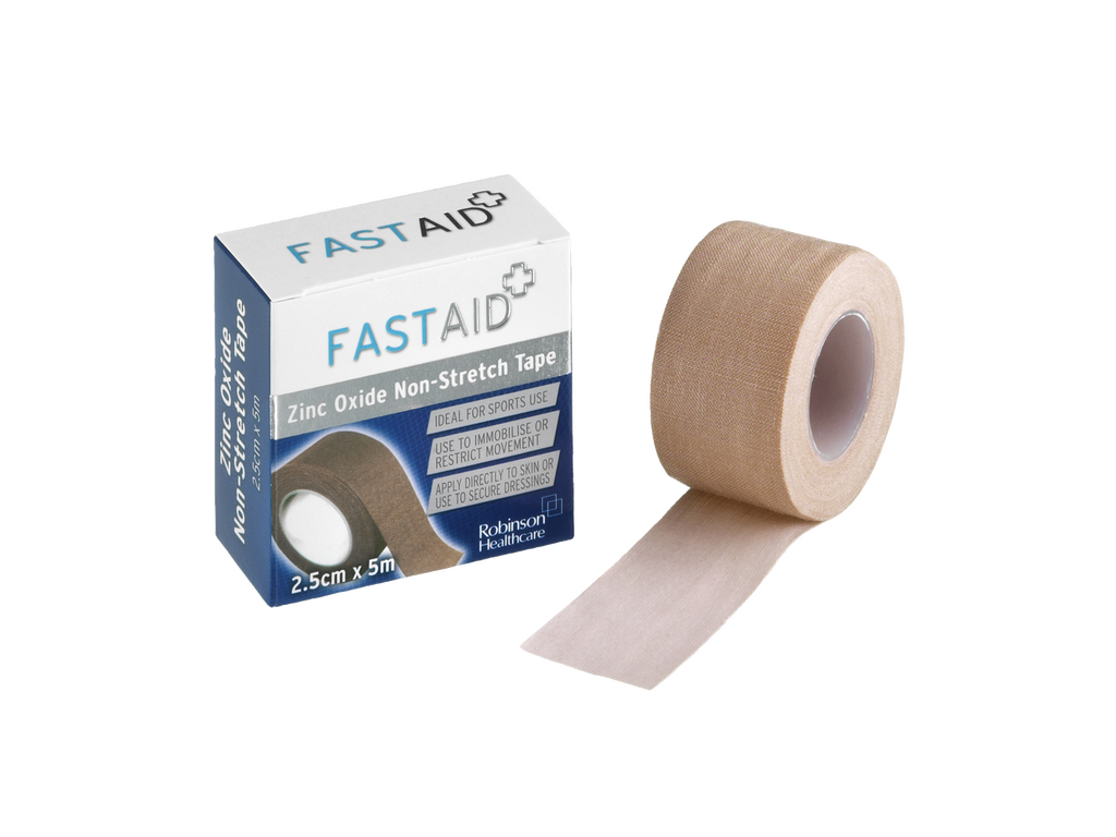 Fast Aid sinkkioksidi joustamaton teippi 2,5 cm x 5 m