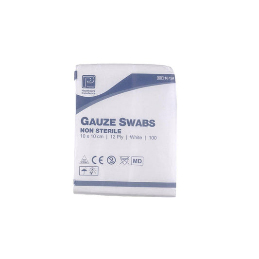 Premier Gauze Swabs: 10 x 10cm 12 Ply x 100 1675A UKMEDI.CO.UK