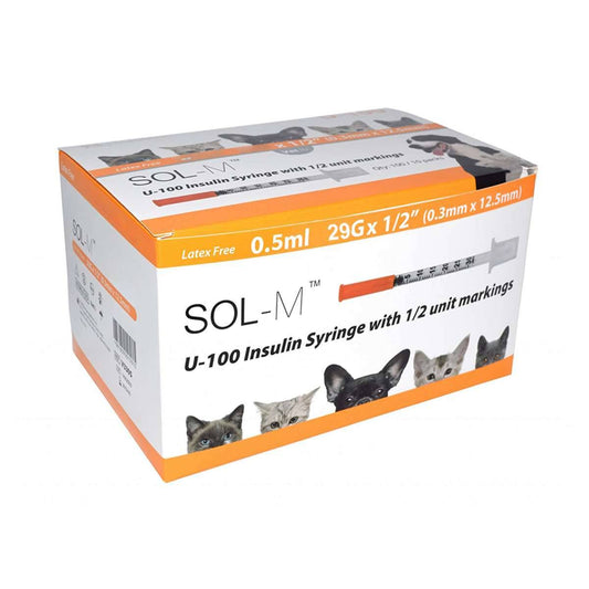 Sol-Vet 0,5 ml 29 g x 0,5 tuuman U100 ruisku kiinteällä neulalla