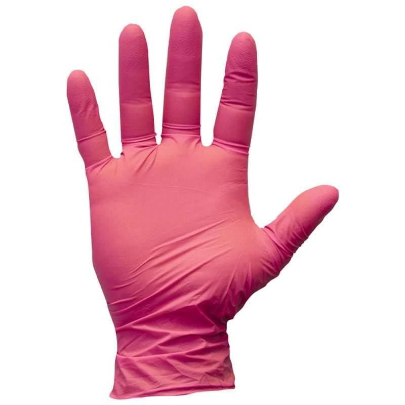 Teqler Pink Nitrile Gloves Puuteriton